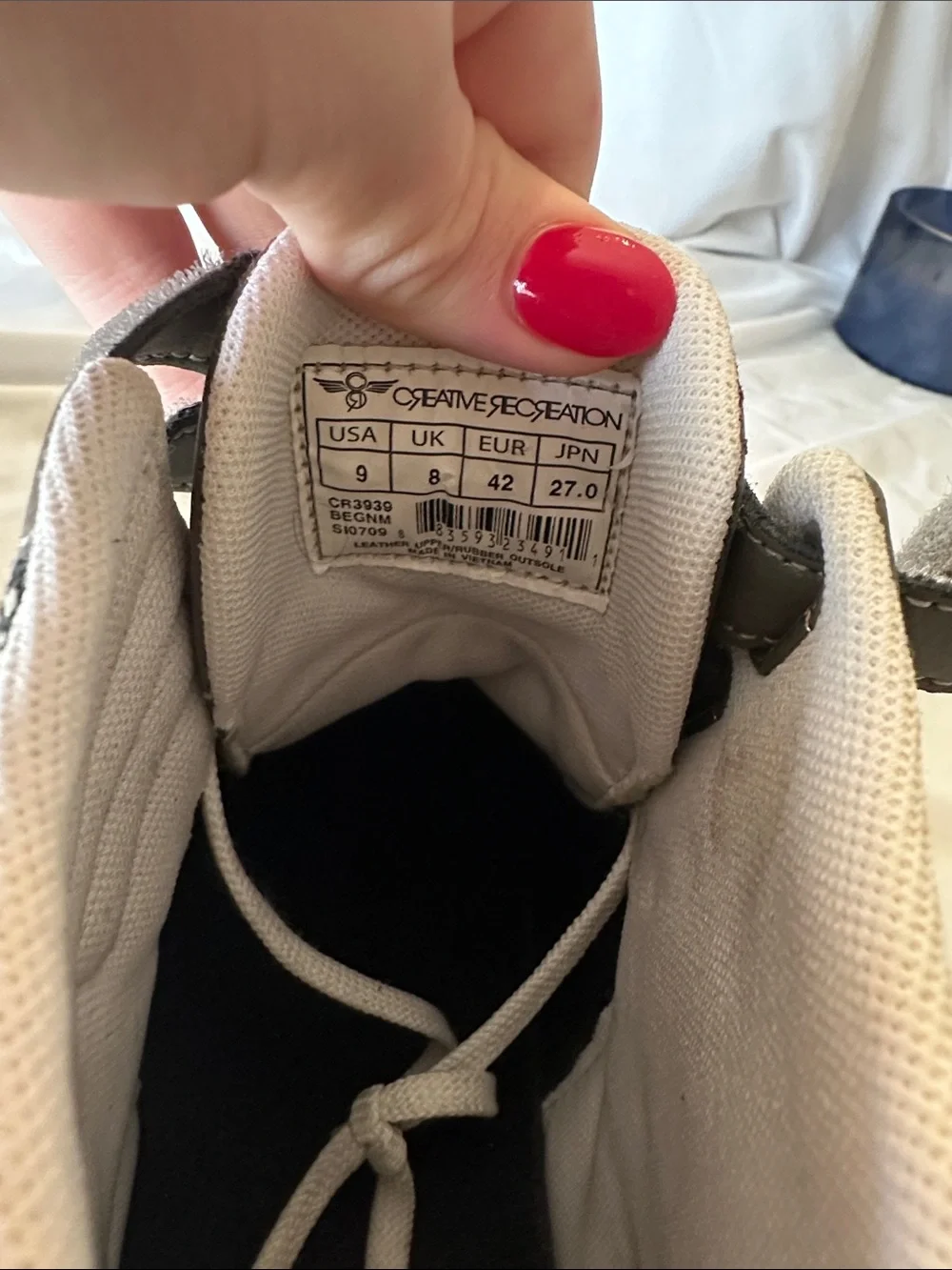 Creative Recreation Men's Grey and White High-Top Sneakers